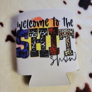 Welcome To The Sh** Show Leopard 12OZ Can Drink Cooler Koozie (5 Pack)